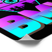 Vaporwave BMX Bike Boys Bicycle Poster (Ecke)