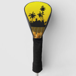 Vaporwave Bright Yellow Tropical Golf Head Cover Golf Headcover