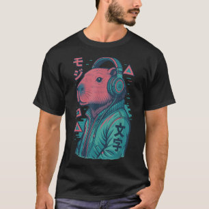 Vaporwave Capybara Japanisch Art Anime Manga Ukiyo T-Shirt
