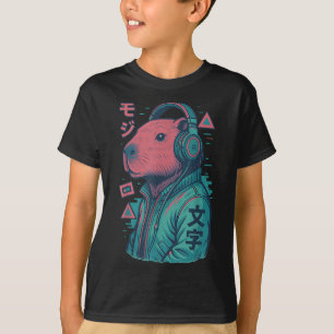 Vaporwave Capybara Japanisch Art Anime Manga Ukiyo T-Shirt
