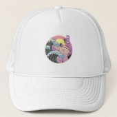 Vaporwave Cat - Ästhetisches Design Truckerkappe (Vorderseite)