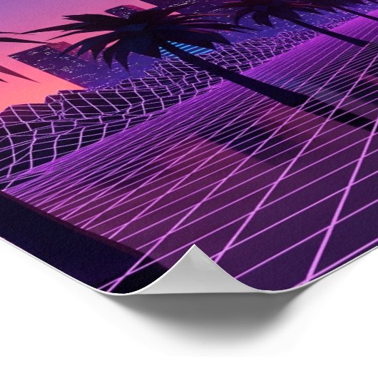 Vaporwave Cityscape Poster (Ecke)