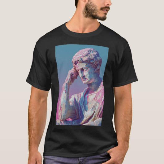 Vaporwave Classical Bust — Neon Gradient Aesthetic T-Shirt (Vorderseite)