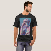 Vaporwave Classical Bust — Neon Gradient Aesthetic T-Shirt (Vorne ganz)