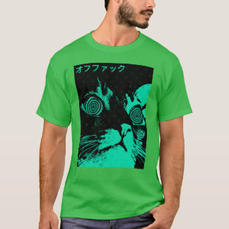 Vaporwave Cool Cat Japanese Urban Neon Style boy r T-Shirt