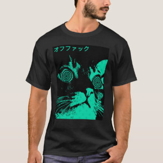 Vaporwave Cool Cat Japanese Urban Neon Style frien T-Shirt