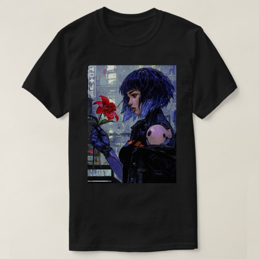 Vaporwave Cyborg Aesthetic Girl T-Shirt (Design vorne)
