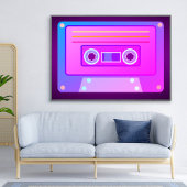 Vaporwave Dark Lila Y2k 90s Audio Cassette Poster