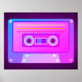 Vaporwave Dark Lila Y2k 90s Audio Cassette Poster (Vorne)