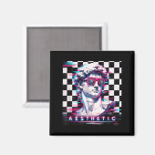Vaporwave david Glitch Art Ästhetik Retrowave 80er Magnet (Vorderseite/Rückseite)
