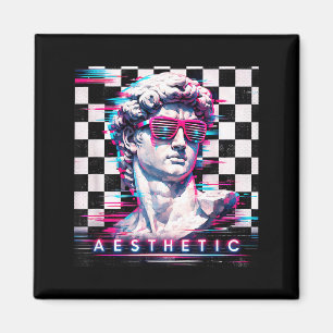 Vaporwave david Glitch Art Ästhetik Retrowave 80er Magnet