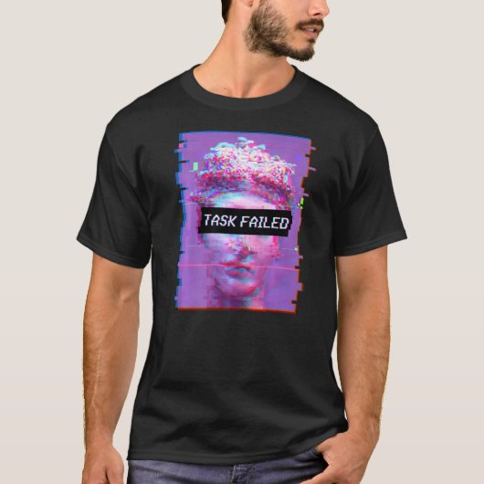Vaporwave David Statue Sad Aesthetic Art Task Vers T-Shirt (Vorderseite)
