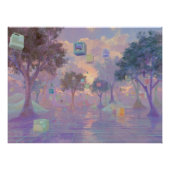 Vaporwave Dream Forest with Floating Windows Poster (Vorderseite)