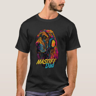 Vaporwave English Mastiff Vater Futuristic English T-Shirt
