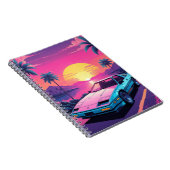 Vaporwave Futuristic Retro Sports Car Notebook Notizblock (Rechte Seite)