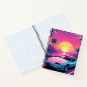Vaporwave Futuristic Retro Sports Car Notebook Notizblock (Innenseite)