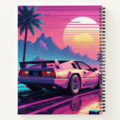 Vaporwave Futuristic Retro Sports Car Notebook Notizblock (Rückseite)