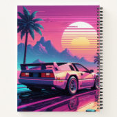 Vaporwave Futuristic Retro Sports Car Notebook Notizblock (Rückseite)