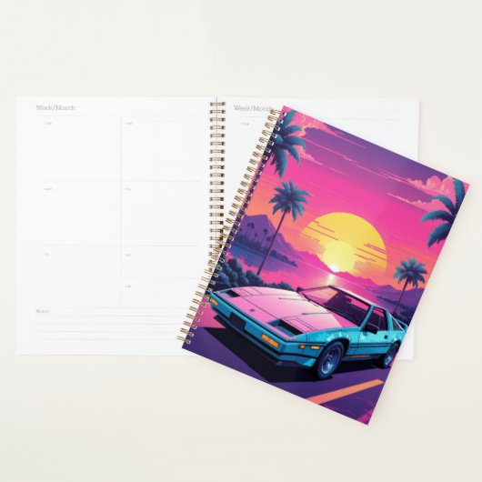 Vaporwave Futuristic Retro Sports Car Planner Planer (Anzeige)