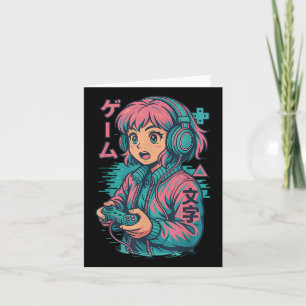 Vaporwave Gamer Girl Japanischer Art Anime Manga G Karte