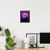 Vaporwave Gaming-Schreibtisch Poster (Heimbüro)