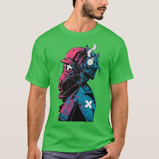 Vaporwave Gas Mask Streetwear Urban Style friends T-Shirt (Vorderseite)