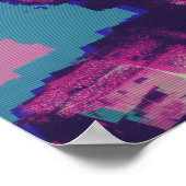 Vaporwave Glitch Art Portrait Poster (Ecke)