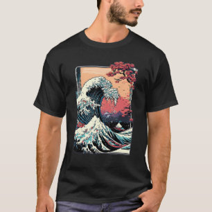Vaporwave Glitch Ästhetische Große Welle von Kanag T-Shirt
