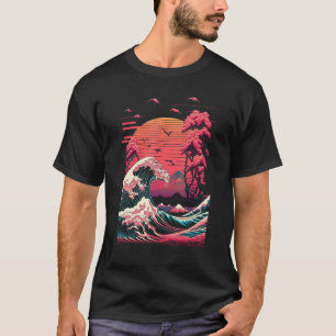 Vaporwave Glitch Ästhetische Große Welle von Kanag T-Shirt
