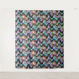 Vaporwave Glitch Stripe Wandteppich
