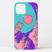 Vaporwave Great Wave: Stilvolle Ocean Art Case-Mate iPhone Hülle (Rückseite)