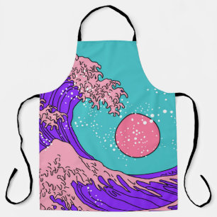 Vaporwave Great Wave: Stilvolle Ocean Art Schürze