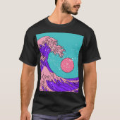 Vaporwave Great Wave: Stilvolle Ocean Art T-Shirt (Vorderseite)