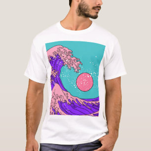 Vaporwave Great Wave: Stilvolle Ocean Art T-Shirt