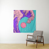 Vaporwave Great Wave: Stilvolle Ocean Art Wandteppich (Beispiel (Horizontal))