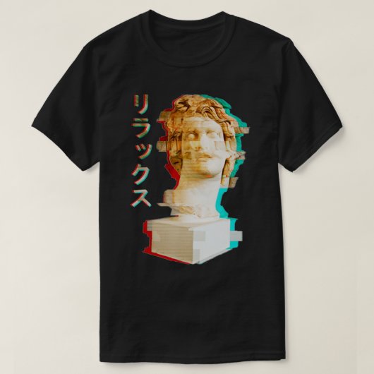 Vaporwave Griechische Statue Helios mit ästhetisch T-Shirt (Design vorne)