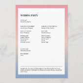 Vaporwave-Hochzeitsprogramm Programm (Rückseite)