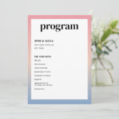 Vaporwave-Hochzeitsprogramm Programm (Stehend Vorderseite)