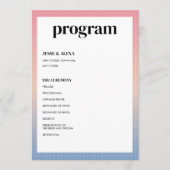 Vaporwave-Hochzeitsprogramm Programm (Vorderseite)