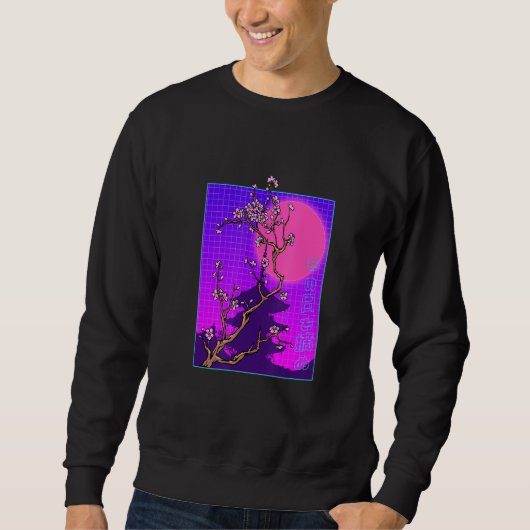 Vaporwave Japanese Cherry Blossom Japan Sakura Flo Sweatshirt (Vorderseite)