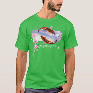 Vaporwave Japanese Koi Sakura Cherry Blossom Nishi T-Shirt