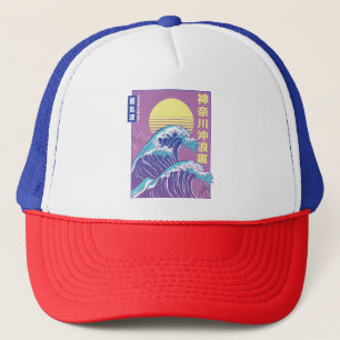 Vaporwave Kanagawa Truckerkappe