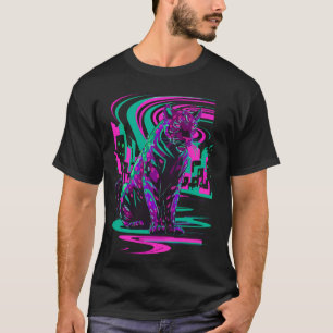 Vaporwave-Katzen-Ästhetik-Synthwave-Cyberpunk-schw T-Shirt