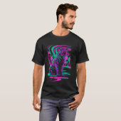 Vaporwave-Katzen-Ästhetik-Synthwave-Cyberpunk-schw T-Shirt (Vorne ganz)