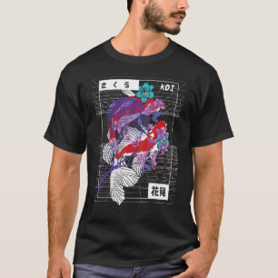 Vaporwave Koi Fisch Japan Sakura Carp Züchter T-Shirt