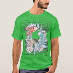 Vaporwave Koi Fisch Japan Sakura Carp Züchter T-Shirt