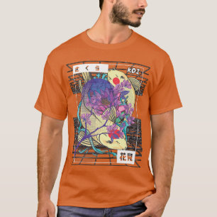 Vaporwave Koi Fisch Japan Sakura Karpfen Züchter P T-Shirt