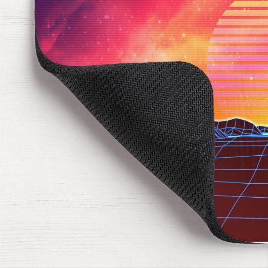 Vaporwave Landschaft mit Felsen Mousepad (Ecke)