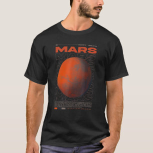 Vaporwave Mars Sonnensystem Planet Weltraum Ast T-Shirt