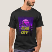Vaporwave Noir City 80er Future City Gamer Science T-Shirt (Vorderseite)